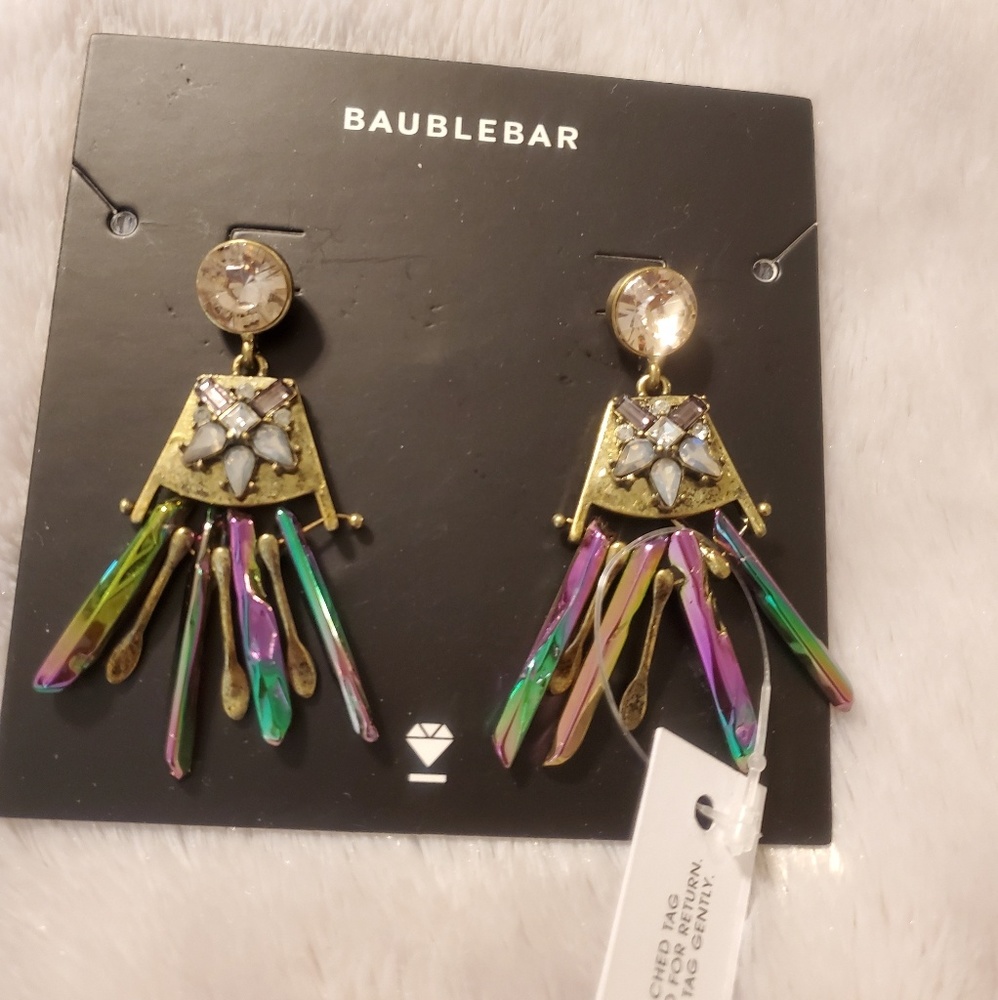 Bauble bar oilslick dangle earrings